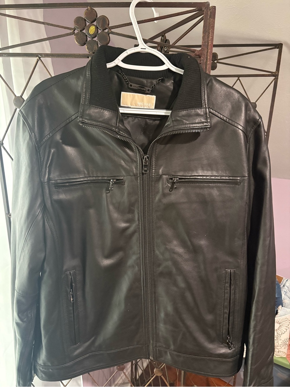Michael Kors Genuine Leather Jacket - Picture 2 of 8